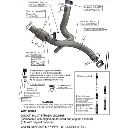LE80028 Raccordo de-Catalizzatore DUCATI Multistrada V2 S 950 2022 2025 LEOVINCE