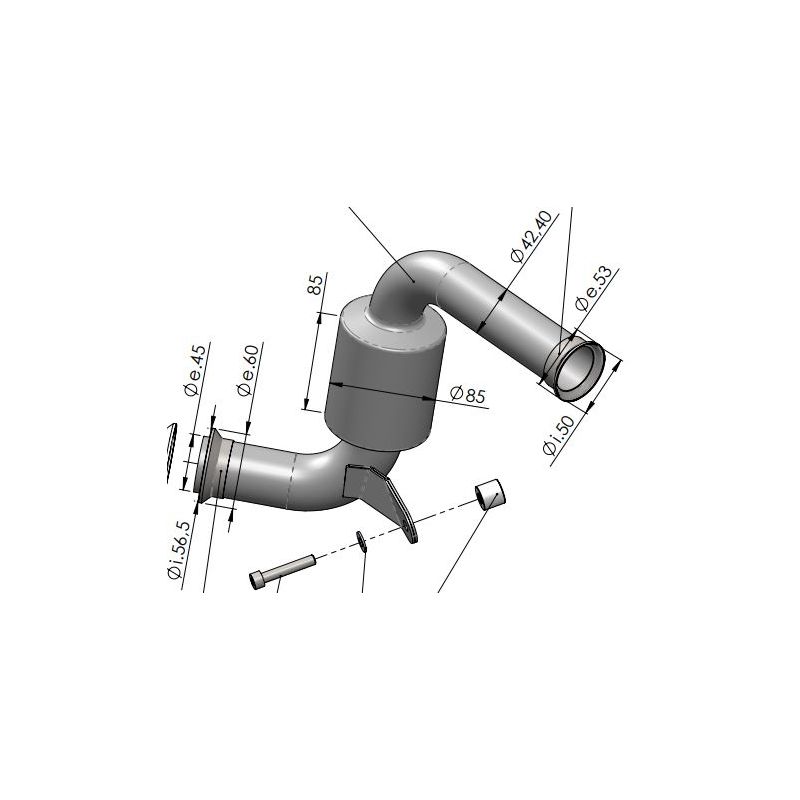 LE8086 Raccordo de-Catalizzatore KTM Duke 125 (to 2023) 125 2017 2020 LEOVINCE