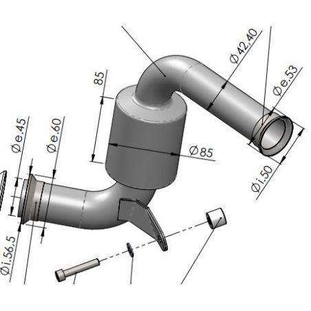 LE8086 Raccordo de-Catalizzatore KTM Duke 390 (to 2023) 390 2017 2020 LEOVINCE