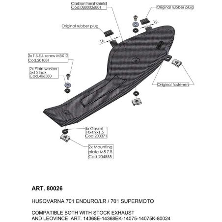 LE80026 Paracalore HUSQVARNA 701 Supermotard 690 2016 2024 LEOVINCE