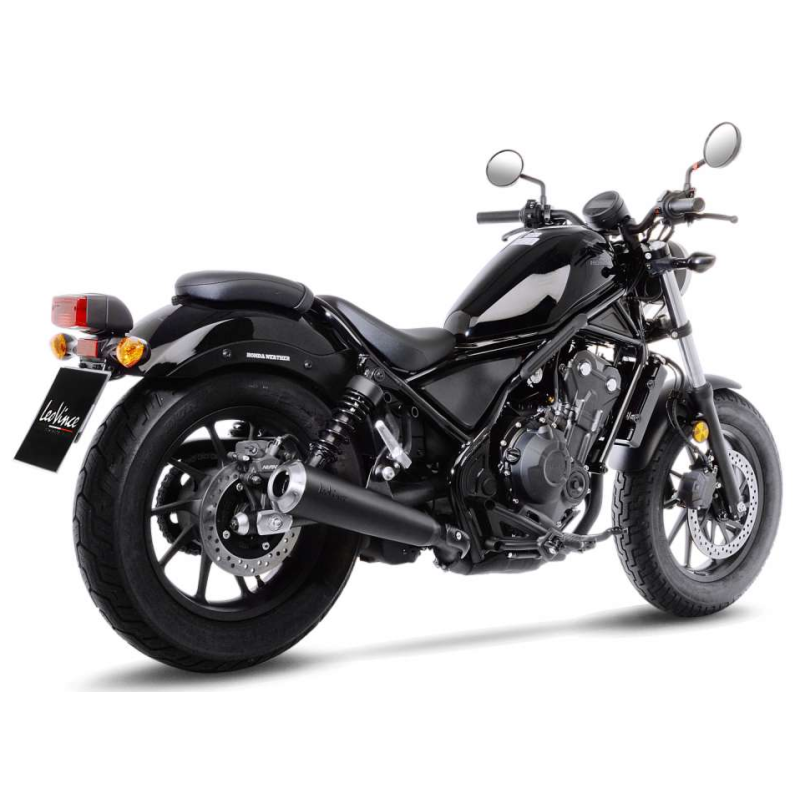 LE15006B Scarico - Silenziatore Classic Racer Black Edition HONDA Rebel 500 (CMX) 500 2017 2024 LEOV