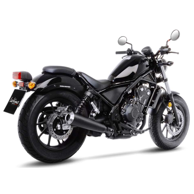 LE15006B Scarico - Silenziatore Classic Racer Black Edition HONDA Rebel 500 (CMX) 500 2017 2024 LEOV