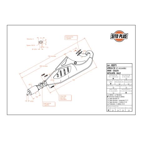 LE0571 SITO PLUS - Silenziatore con collettore APRILIA SR 50 WWW air cooled 50 1997 2002 LEOVINCE