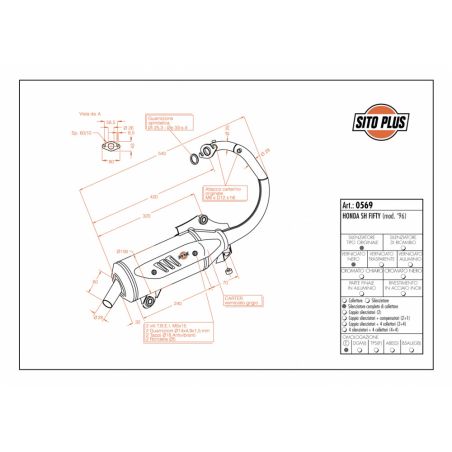 LE0569 SITO PLUS - Silenziatore con collettore HONDA SH Fifty 50 50 1996 2002 LEOVINCE