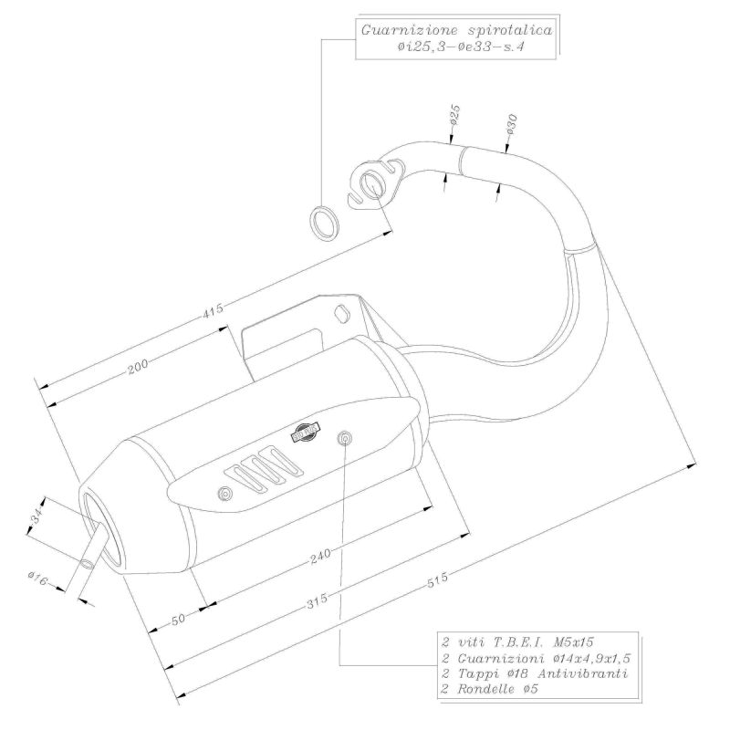 LE0568 SITO PLUS - Silenziatore con collettore PEUGEOT Looxor 50 50 2004 2005 LEOVINCE
