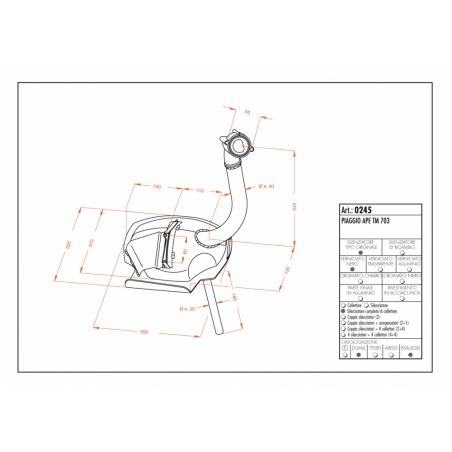 LE0245 SITO -Silenziatore con collettore PIAGGIO Ape TM 200 1983 0 LEOVINCE