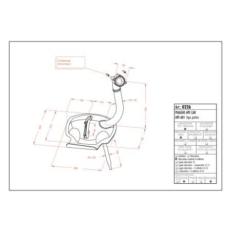 LE0226 SITO -Silenziatore con collettore PIAGGIO ApeCar - 601 200 1971 0 LEOVINCE