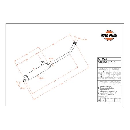LE0248 SITO PLUS - Silenziatore con collettore PIAGGIO Ciao SC - PX 50 1973 1982 LEOVINCE