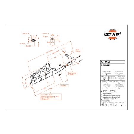 LE0261 SITO PLUS - Silenziatore con collettore PIAGGIO Free 50 50 1992 2000 LEOVINCE