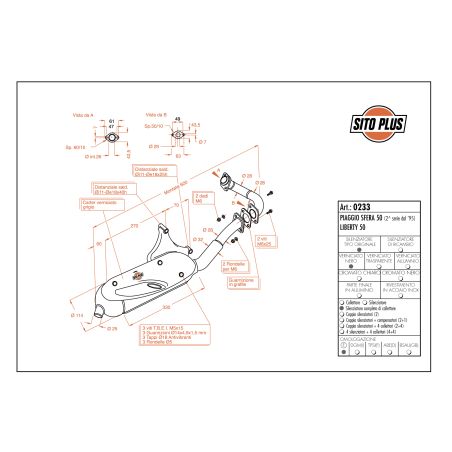 LE0233 SITO PLUS - Silenziatore con collettore PIAGGIO Sfera 50 50 1994 1999 LEOVINCE