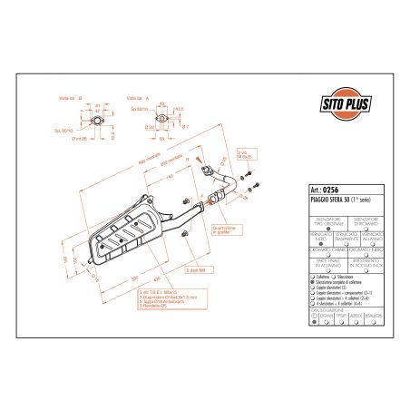 LE0256 SITO PLUS - Silenziatore con collettore PIAGGIO Sfera 50 50 1991 1993 LEOVINCE