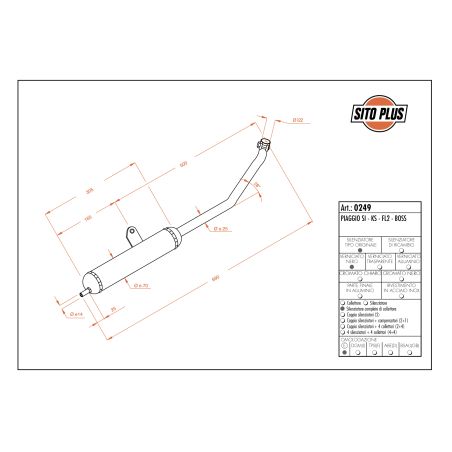 LE0249 SITO PLUS - Silenziatore con collettore PIAGGIO Si 50 1978 2001 LEOVINCE