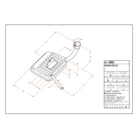 LE0203 SITO -Silenziatore con collettore PIAGGIO Vespa 150 150 1958 1958 LEOVINCE