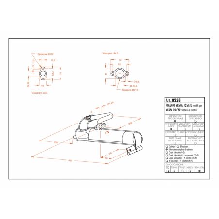 LE0238 SITO -Silenziatore con collettore PIAGGIO Vespa 50 50 1963 1982 LEOVINCE