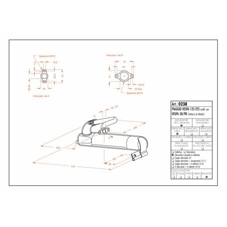 LE0238 SITO -Silenziatore con collettore PIAGGIO Vespa 90 SuperSprint 90 1966 1971 LEOVINCE