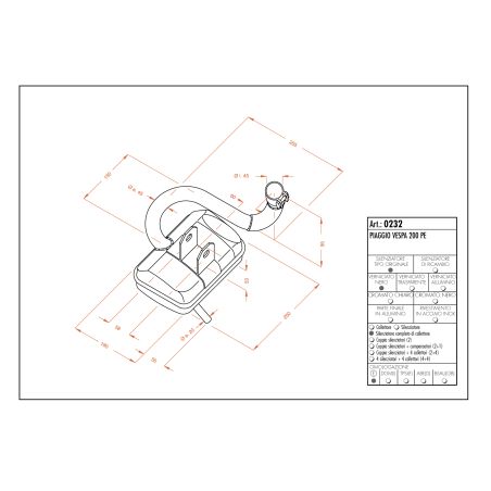 LE0232 SITO -Silenziatore con collettore PIAGGIO Vespa PX 200 E DT 200 1998 2001 LEOVINCE