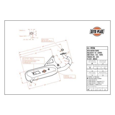 LE0556 SITO PLUS - Silenziatore con collettore YAMAHA Axis 50 50 1994 1995 LEOVINCE