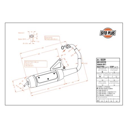 LE0559 SITO PLUS - Silenziatore con collettore YAMAHA BW'S 50 50 1998 1999 LEOVINCE