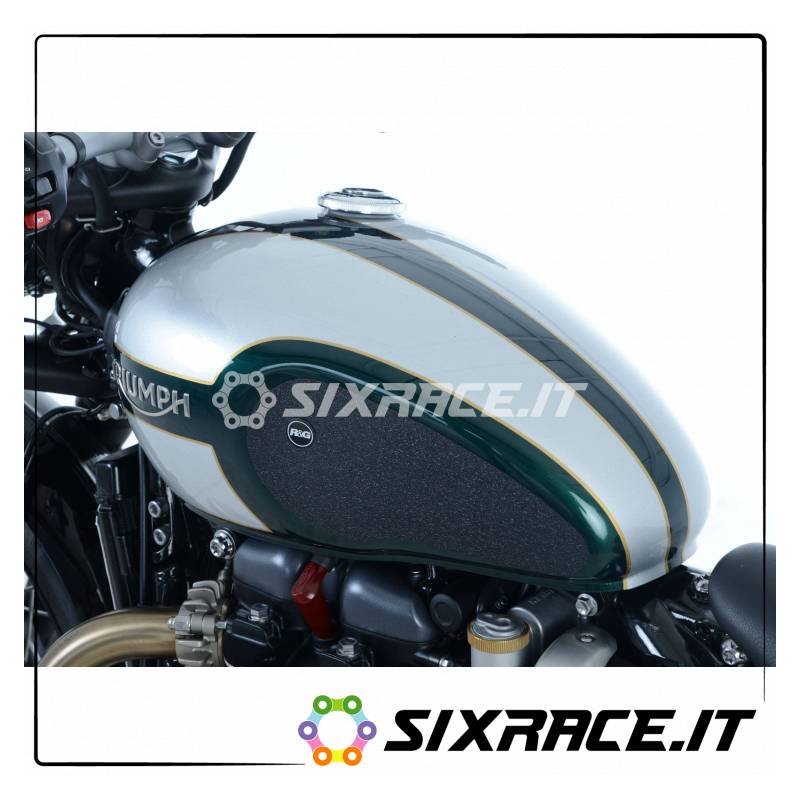 Kit 2pcs autocollants de réservoir anti-dérapant TRIUMPH Bonneville Bobber 17- - noir RG
