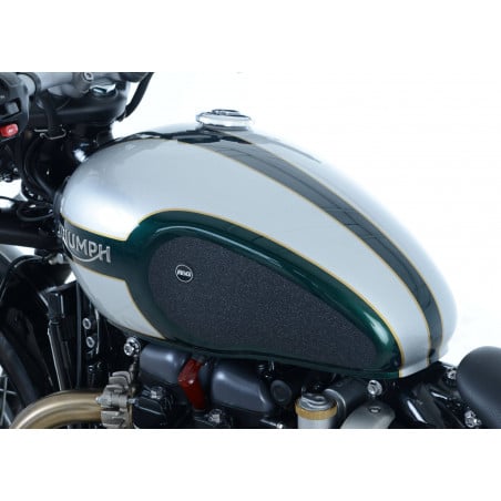 Kit 2pcs autocollants de réservoir anti-dérapant TRIUMPH Bonneville Bobber 17- - noir RG