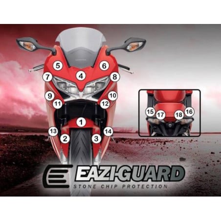 EAZI-GUARD PELLICOLA PROTETTIVA PER HONDA VFR800 2014-2017 GUARDHON008