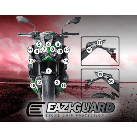 FILM DE PROTECTION EAZI-GUARD POUR KAWASAKI Z800 2013-2016 GUARDKAW003