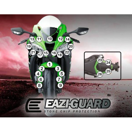 EAZI-GUARD PELLICOLA PROTETTIVA PER KAWASAKI ZX10R 2016-CURRENT GUARDKAW010