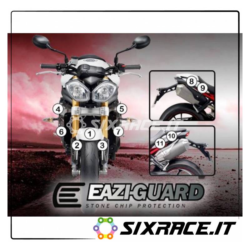 EAZI-GUARD PELLICOLA PROTETTIVA PER TRIUMPH 1050 SPEED TRIPLE 2011-2017 GUARDTRI