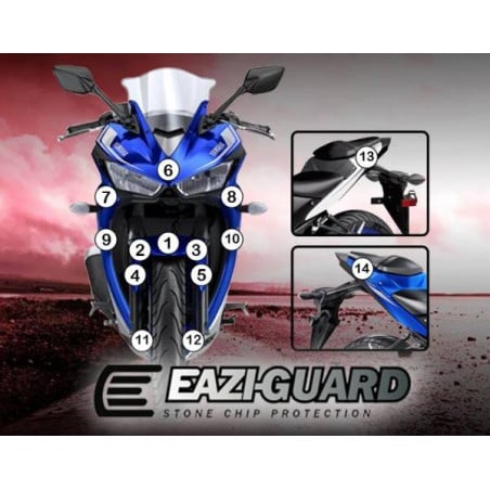 FILM DE PROTECTION EAZI-GUARD POUR YAMAHA YZF-R3 / R25 2015-CURRENT GUARDYAM002