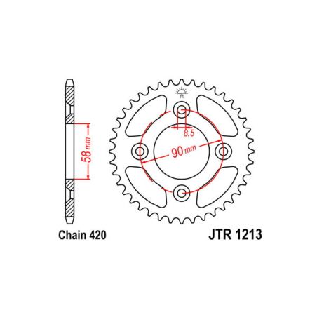 S541011337 Corone 420 HONDA XR 50 R 50 2000 2004 RICAMBI - SPARE PARTS
