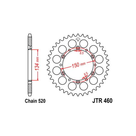 S541620448 Corone 520 KAWASAKI KX 250 F 250 2006 2010 RICAMBI - SPARE PARTS