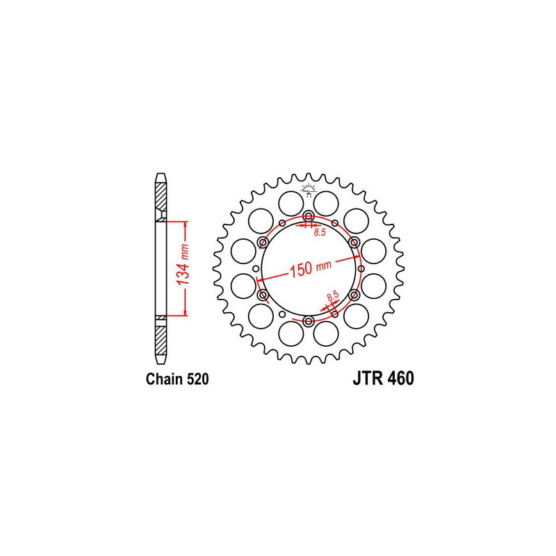S541620450 Corone 520 KAWASAKI KX 450 F 450 2006 2025 RICAMBI - SPARE PARTS