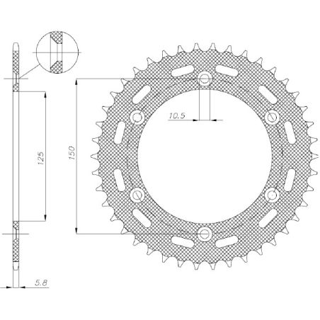S547130448 Corone 520 KTM SX 150 150 2013 2021 RICAMBI - SPARE PARTS