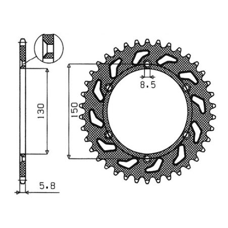 S541232350 Corone 520 YAMAHA YZ 250 F 250 2014 2020 RICAMBI - SPARE PARTS
