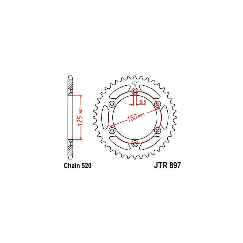 S547230450 Corone 520 KTM SX 125 (to 2022) 125 1997 2017 RICAMBI - SPARE PARTS