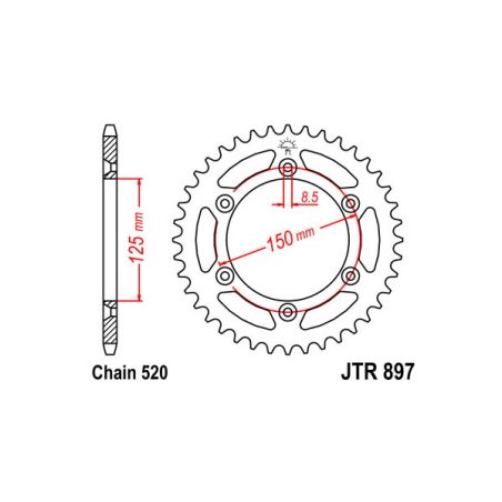 S547230450 Corone 520 KTM SX 525 525 2003 2006 RICAMBI - SPARE PARTS