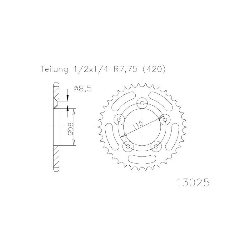 S547210148 Corone 420 KTM SX 65 65 2009 2025 RICAMBI - SPARE PARTS