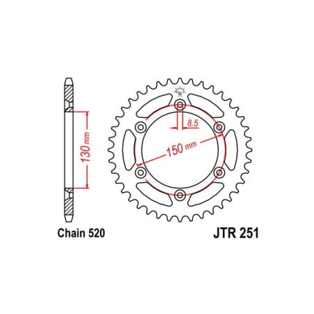 S541332349 Corone 520 YAMAHA YZ 450 F 450 2003 2021 RICAMBI - SPARE PARTS