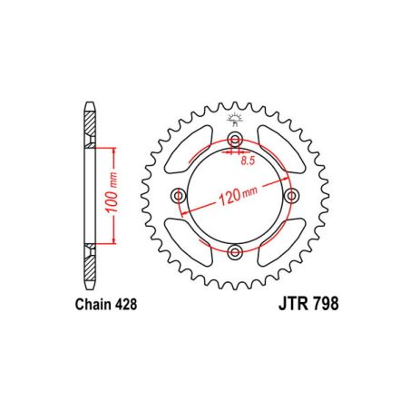 S541510447 Corone 428 YAMAHA YZ 80 Ruote Alte 80 1993 2001 RICAMBI - SPARE PARTS