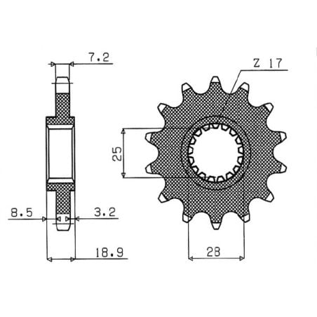 S546160017 Pignone 525 APRILIA RSV 1000 1000 1998 2003 RICAMBI - SPARE PARTS