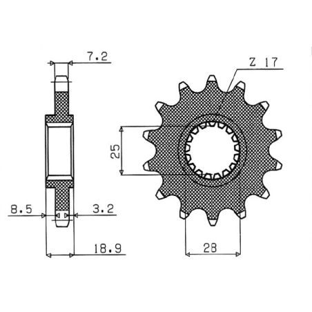 S546160017 Pignone 525 APRILIA RSV 1000 1000 1998 2003 RICAMBI - SPARE PARTS