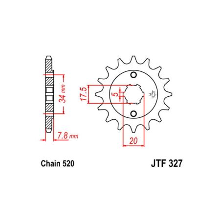 S542030513 Pignone 520 HONDA NSR 125 F 125 1990 1997 RICAMBI - SPARE PARTS