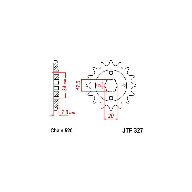 S542030513 Pignone 520 HONDA NSR 125 R 125 1985 1992 RICAMBI - SPARE PARTS
