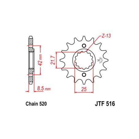 S542450214 Pignone 520 KAWASAKI Z 500 / SE 500 2024 2025 RICAMBI - SPARE PARTS