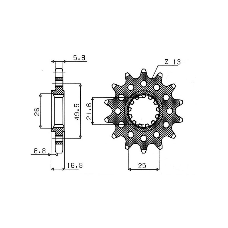 S542450915 Pignone 520 KAWASAKI ZX-6R 600 1998 2001 RICAMBI - SPARE PARTS