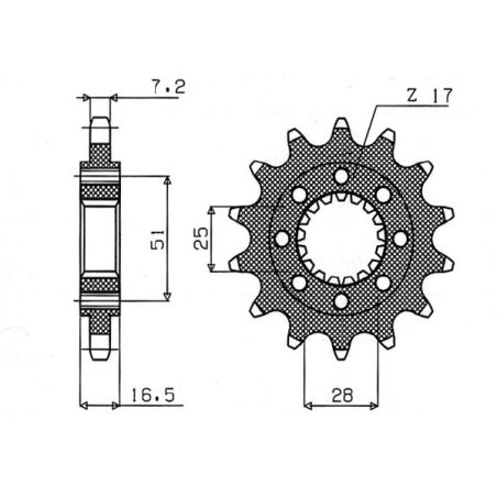 S547340017 Pignone 525 KTM Super Duke 1290 R (to 2019) 1290 2014 2019 RICAMBI - SPARE PARTS