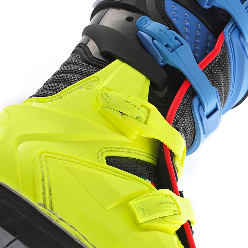 Stivali Motocross GXJ BLACK/BLUE/FLUO YELLOW