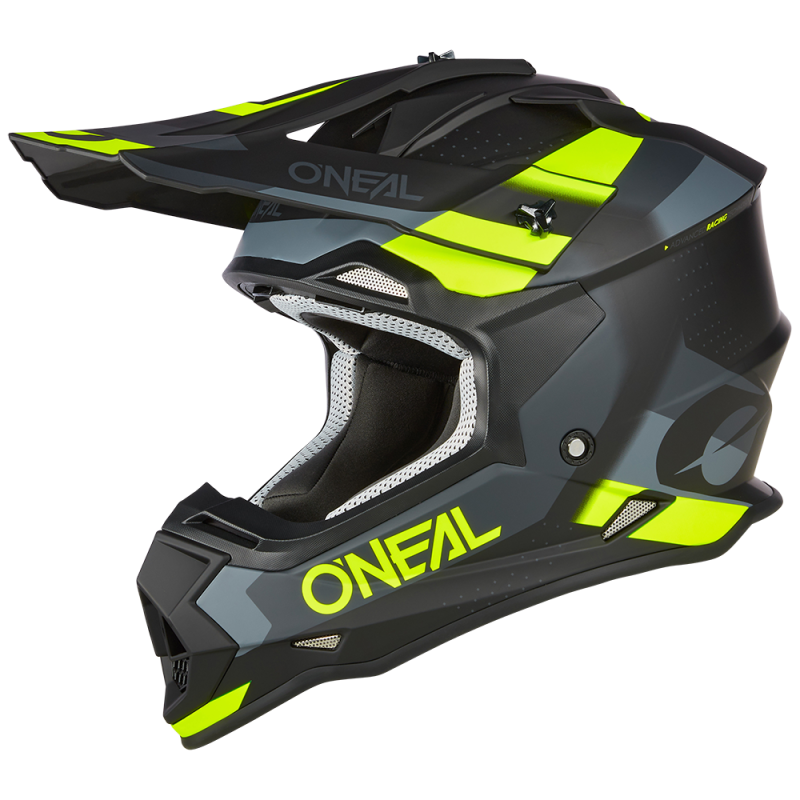 0200-142 Casco 2SRS SPYDE nero/grigio/giallo neon S (55/56 cm)