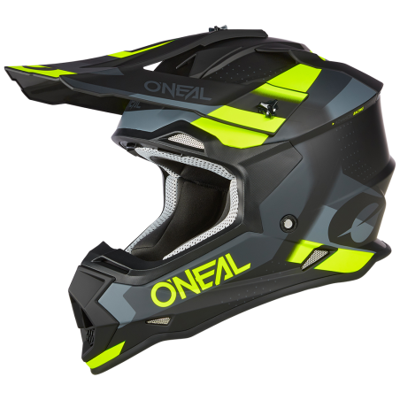0200-144 Casco 2SRS SPYDE nero/grigio/giallo neon L (59/60 cm)