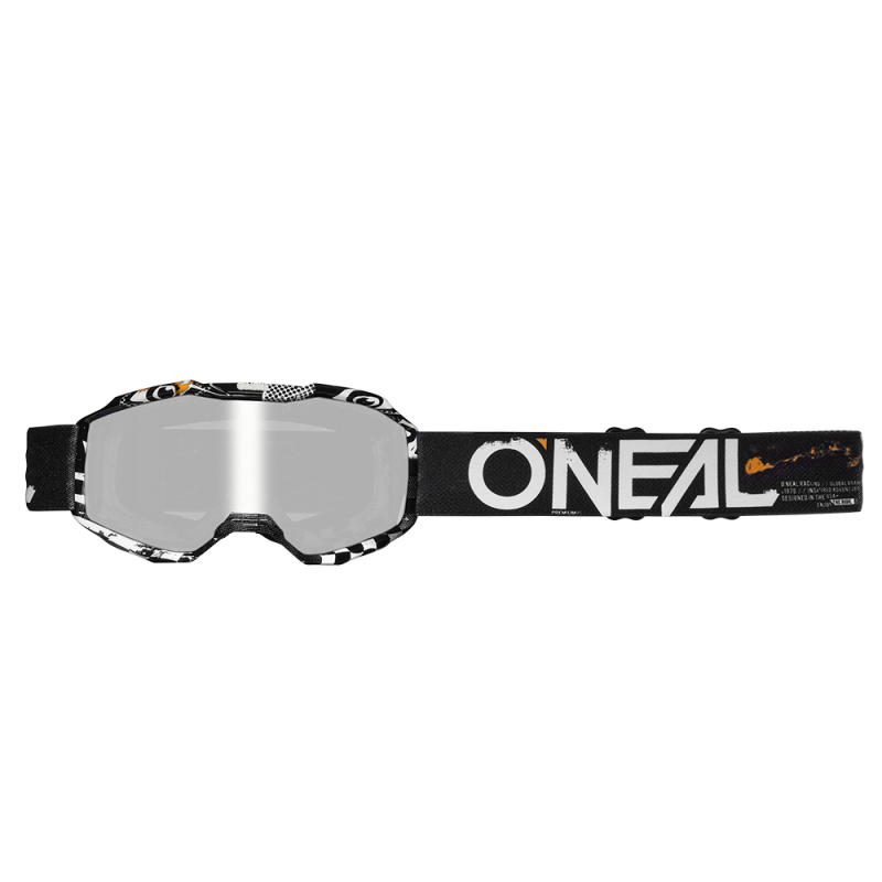 6029-102 B-10 Youth Goggle ATTACK nero/bianco - specchio argento